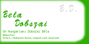 bela dobszai business card